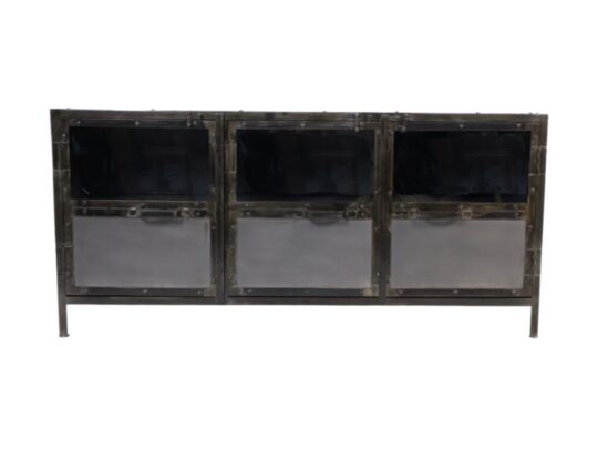 Dressoir Brooklyn - 150x40x70 - Grijs - Metaal/glas (MAN-SC150-D)