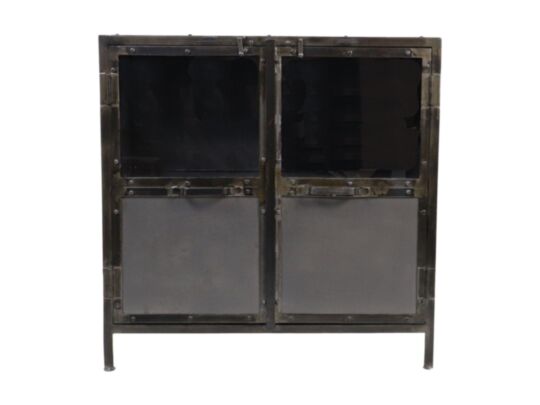 Vitrinekast Brooklyn - 90x40x90 - Grijs - Metaal/glas (MAN-SC90)
