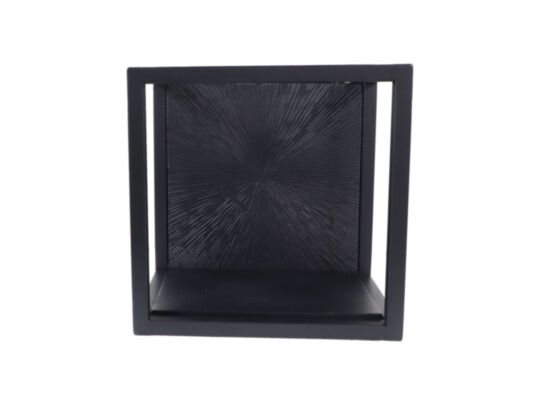 Wandbox Fletcher - 25x18x25 - Zwart - Ijzer/Aluminium/Mangohout (MAN-WBL2525)