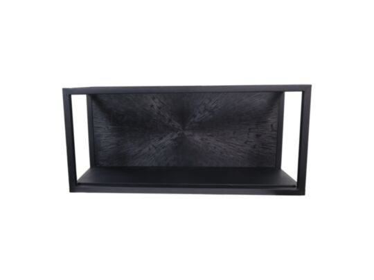 Wandbox Fletcher - 55x18x25 - Zwart - Ijzer/Aluminium/Mangohout (MAN-WBL5525)