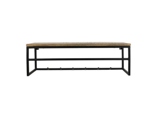 Kapstok - 80x25x25 - Naturel/zwart - Mangohout/metaal (MAN-WCHM80)