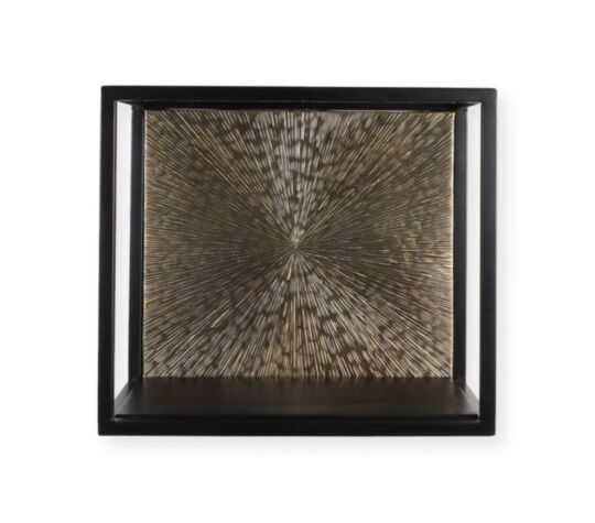 Wandbox Fletcher - 25x18x25 - Goud/zwart - Ijzer/Aluminium/Mangohout (MAN-WGLD2525)