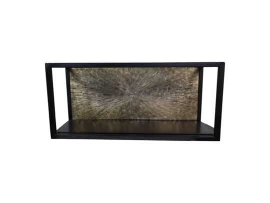 Wandbox Fletcher - 55x18x25 - Goud/zwart - Ijzer/Aluminium/Mangohout (MAN-WGLD5525)