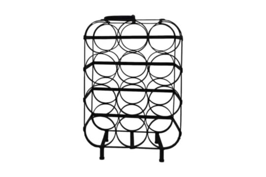 Wijnrek 12 flessen - 35x25x50 - Zwart - Metaal (MAN-WRS35)