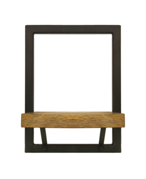 Wandplank Levels - 25x32 cm - mangohout/ijzer (MAN-WS2532)
