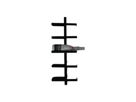 Champagnerek 5 flessen - 22x9x70 - Zwart - Metaal (MAN-WWR25C)
