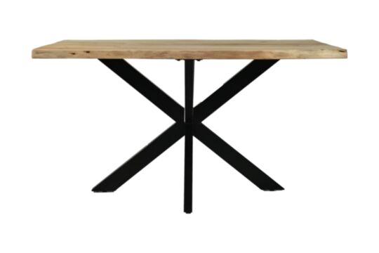 Rechthoekige eettafel Soho - 140x90x77.5 - Natural/zwart - Acacia/metaal (MC-DT140DX)
