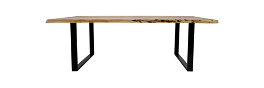 Rechthoekige eetttafel SoHo - 240x100x77 - Naturel/zwart - Acaciahout/metaal (MC-DT240)