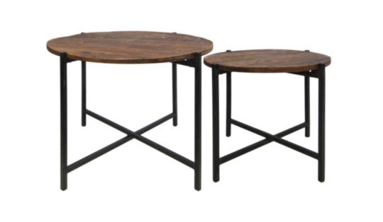 Salontafel Nordic - mangohout/ijzer - set van 2 (MC-RCT60)