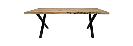 Rechthoekige eettafel SoHo - 140x90x77 - Naturel/zwart - Acaciahout/metaal (MC-XDT140)