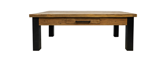 Salontafel Atlanta - 125x75 cm - rustiek oud teak/metaal (MJCT125)