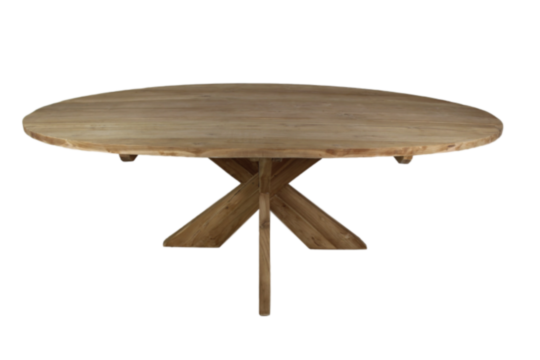 Ovale eettafel - 220x110x75 - Naturel - Teak (MJH210)