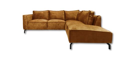 Hoekbank echts Morgan - 261x248x88 - Adore 132 Goud - Velours (MORGANR132)