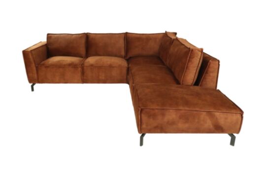 Hoekbank Rechts 2.5-zits Morgan - 261x248x88 - Adore 96 Bruin - Velours/metaal (MORGANR96)
