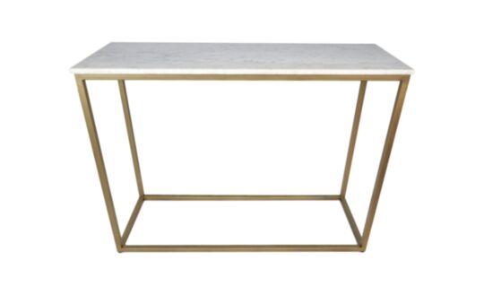 Console tafel Marseille - 100x35x75 - Wit/goud - Marmer/metaal (MRB100CTW)