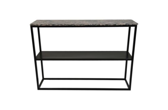 Console tafel Marseille - 120x32x85 - Bruin/zwart - Marmer/metaal (MRB120CTBR)