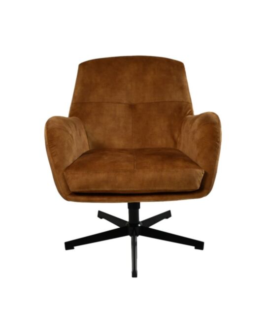 Fauteuil Cleveland - 75x73x88 - Goud/zwart - Adore/metaal (MYAD9452GB)