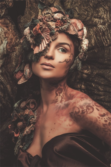 Nymph woman in a magical forest