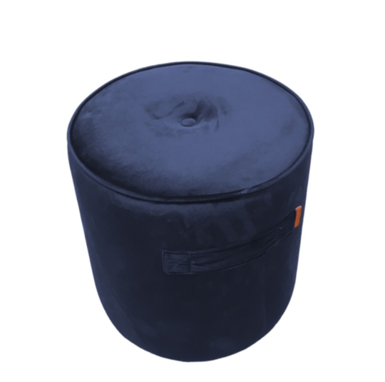 Pouf handle smal velvet royal blue Ф38 x 38 cm