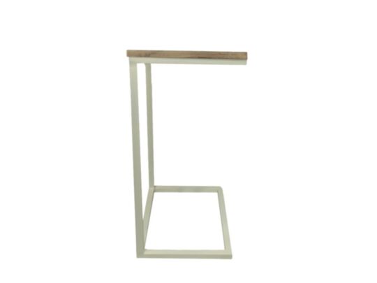 Bijzettafel Read - 38x30x65 - Naturel/wit - Mangohout/metaal (READ-WN)