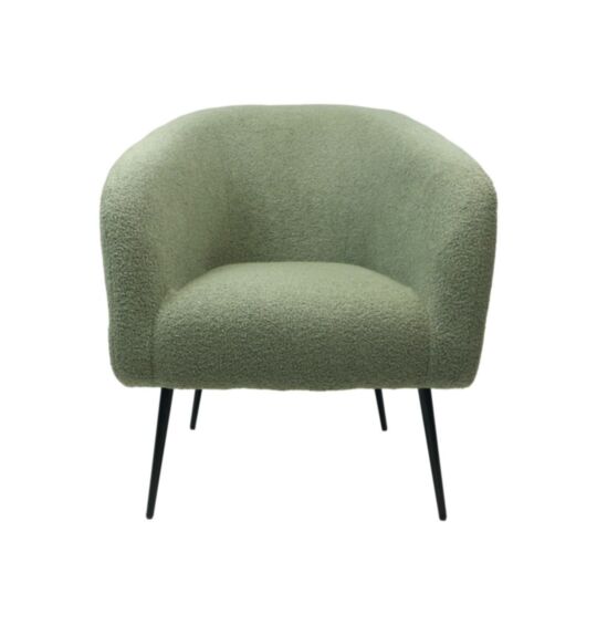 Fauteuil - 77x68x83 - Groen/zwart - Teddy/bouclé/metaal (SC-6066GR)