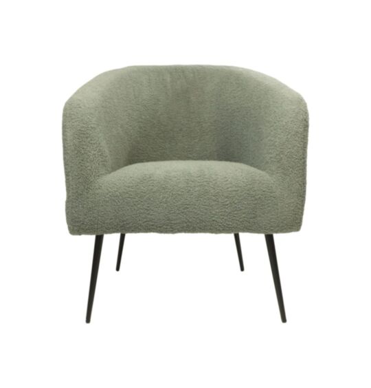 Fauteuil - 77x68x83 - Grijs/zwart - Teddy/Bouclé/metal (SC-6066GY)