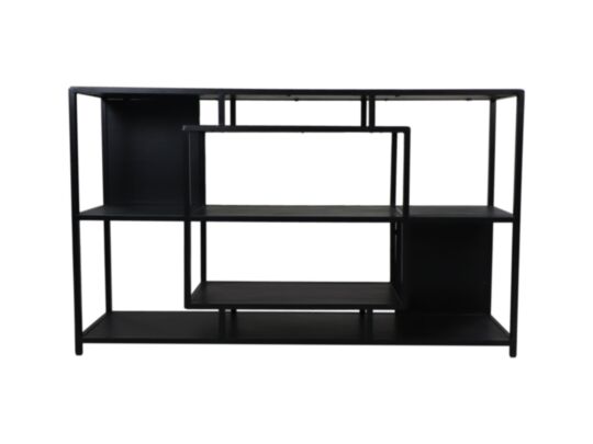 Dressoir - 150x35x90 - Zwart - Mangohout/metaal (SI-4002ABK)