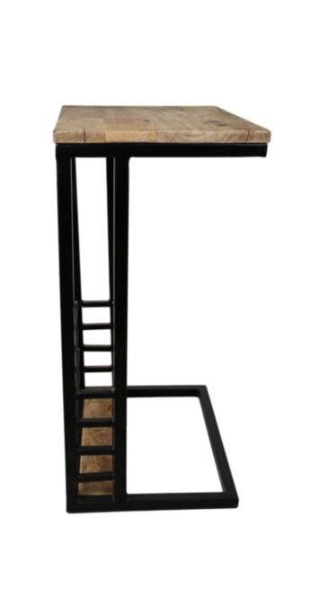 Bijzettafel - 38x30x65 - naturel/zwart - mangohout/ijzer (SI-STMR)