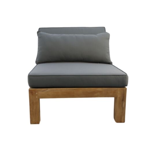 Loungedeel met kussens Aruba - teak - onbehandeld/dark grey (SSTSET)
