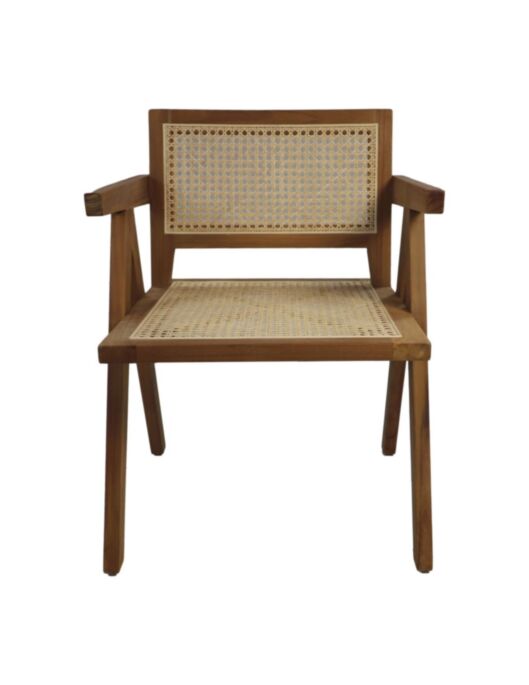 Eetkamer fauteuil  - 58x60x79 - Naturel - Teak/rotan (TA-ACT56)