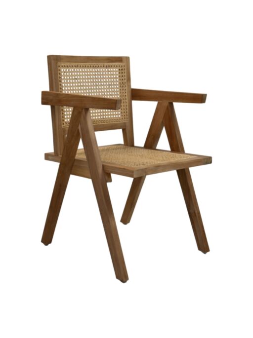 Eetkamer stoel - 56x52x83 - Naturel - Teak/rotan (TA-DCT46)