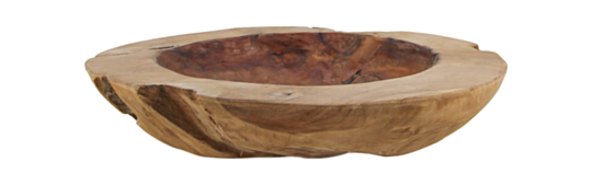 Fruitschaal large - ø35-45 cm - glossy - blank - teak (TBNGL)