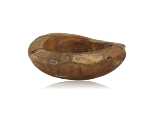 Fruitschaal medium (Behandeld met natuurlijke olie )- ø30x6 - Naturel - Teak (TBNS-BX)