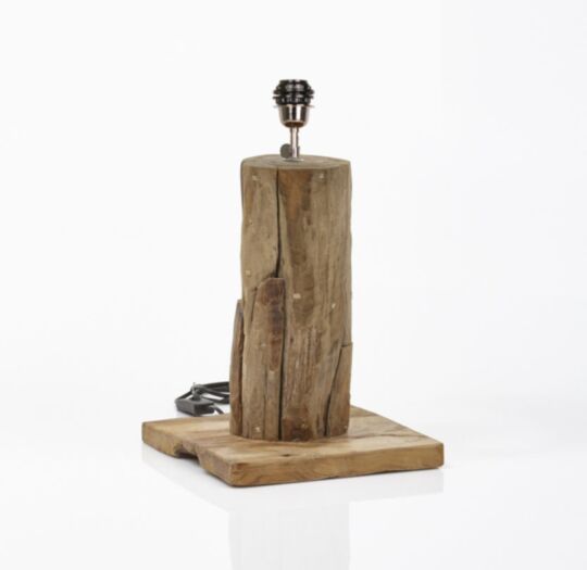 Tafellamp Nature (zonder kap) - rond - teak (TRSL R50WO)
