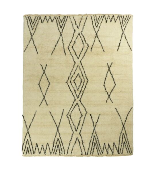 Vloerkleed Dubbel Ruit - 120x180 - Zwart/wit - Katoen (TRUG-3A)