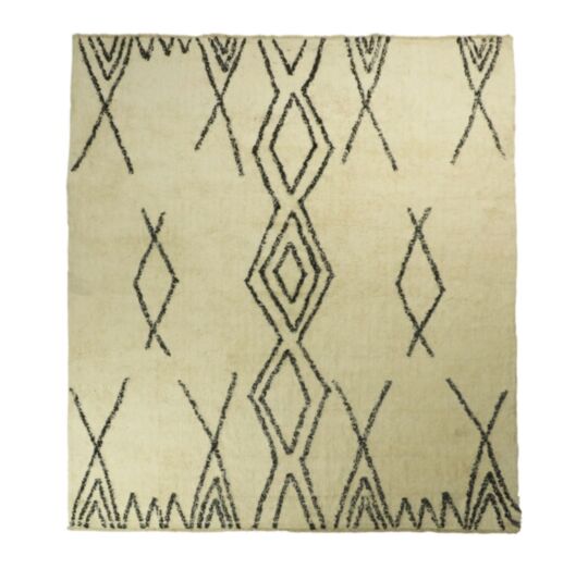 Vloerkleed Dubbel Ruit - 200x300 - Zwart/wit - Katoen (TRUG-3C)