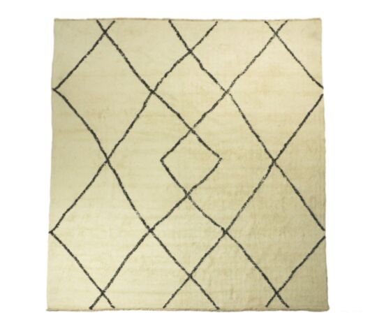 Vloerkleed Enkel Ruit - 200x300 - Zwart/wit - Katoen (TRUG-5C)