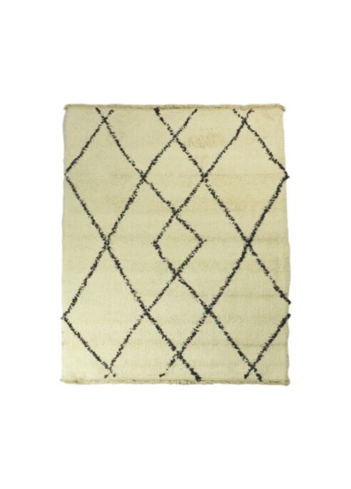Vloerkleed Enkel Ruit - 70x120 - Zwart/wit - Katoen (TRUG-5D)
