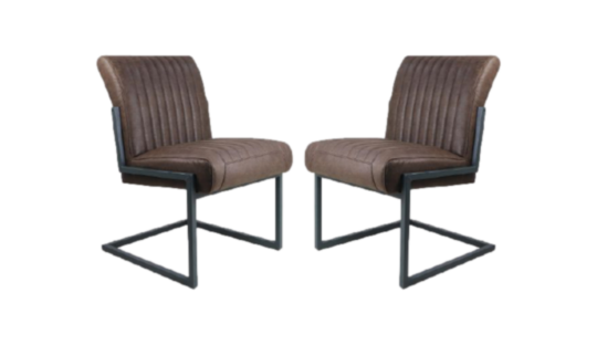 Eetkamerstoel Texas set van 2 - 55x50x85 - Espresso - Yachtleder/metaal (TXS YACA-2)