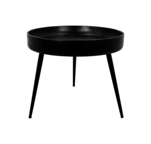 Bijzettafel Ventura - ø50 cm - mangohout/ijzer - black wash (77061BL)
