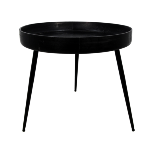 Bijzettafel Ventura - ø60 cm - mangohout/ijzer - black wash (77067BL)