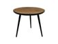 Salontafel Fishbone - 45x45x39 - Naturel/zwart - Eiken/metaal (HSM354)