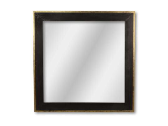 Wandspiegel - 90x90 - Goud/zwart - Teak (AAO-1930GB)