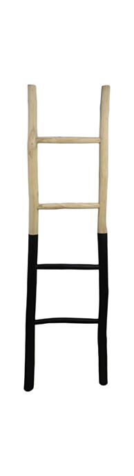 Decoratieve ladder - 45x4x150 - Naturel/zwart - Teak (AMTHB150)