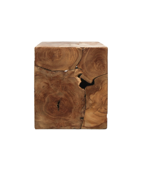 Kubus bijzettafel - 30x30 cm - teak - natural wax (CUBE30)