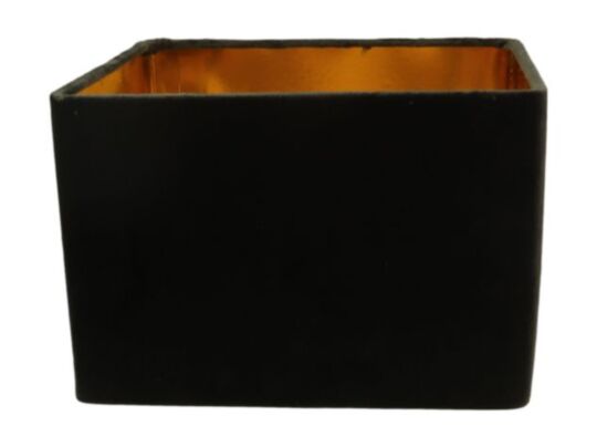 Vierkante lampenkap - 30x30x20 - Zwart/goud - Velvet (IC-LS30BL)