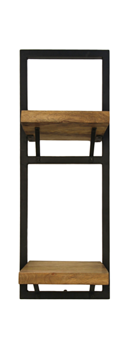 Wandplank Levels - 25x70 cm - mangohout/ijzer (MAN-WS2570)