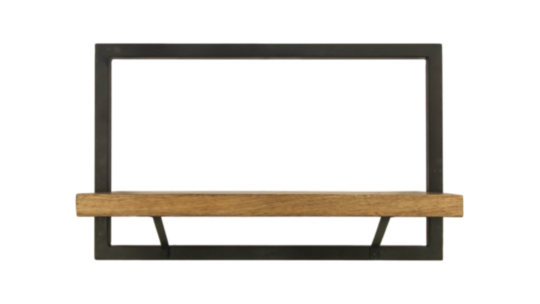 Wandplank Levels - 51x32 cm - mangohout/ijzer (MAN-WS5132)