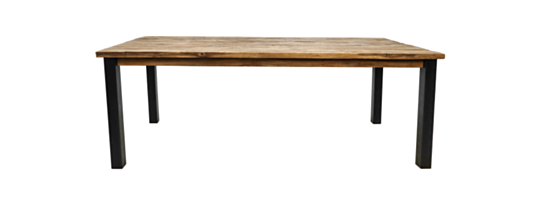 Eettafel Atlanta - 200x100 cm - rustiek oud teak/metaal (MJDT200)