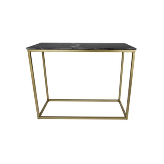 Console tafel Marseille - 100x35x75 - Zwart/goud - Marmer/metaal (MRB100CTBL)